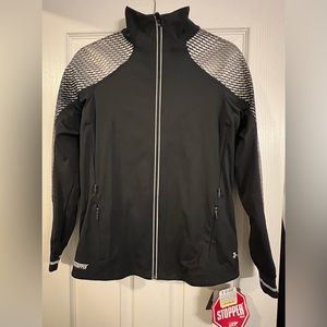 UA Women's Storm2 Black & Silver ColdGear Reflective Windstopper Jacket -Size S